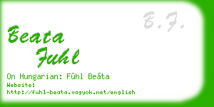 beata fuhl business card